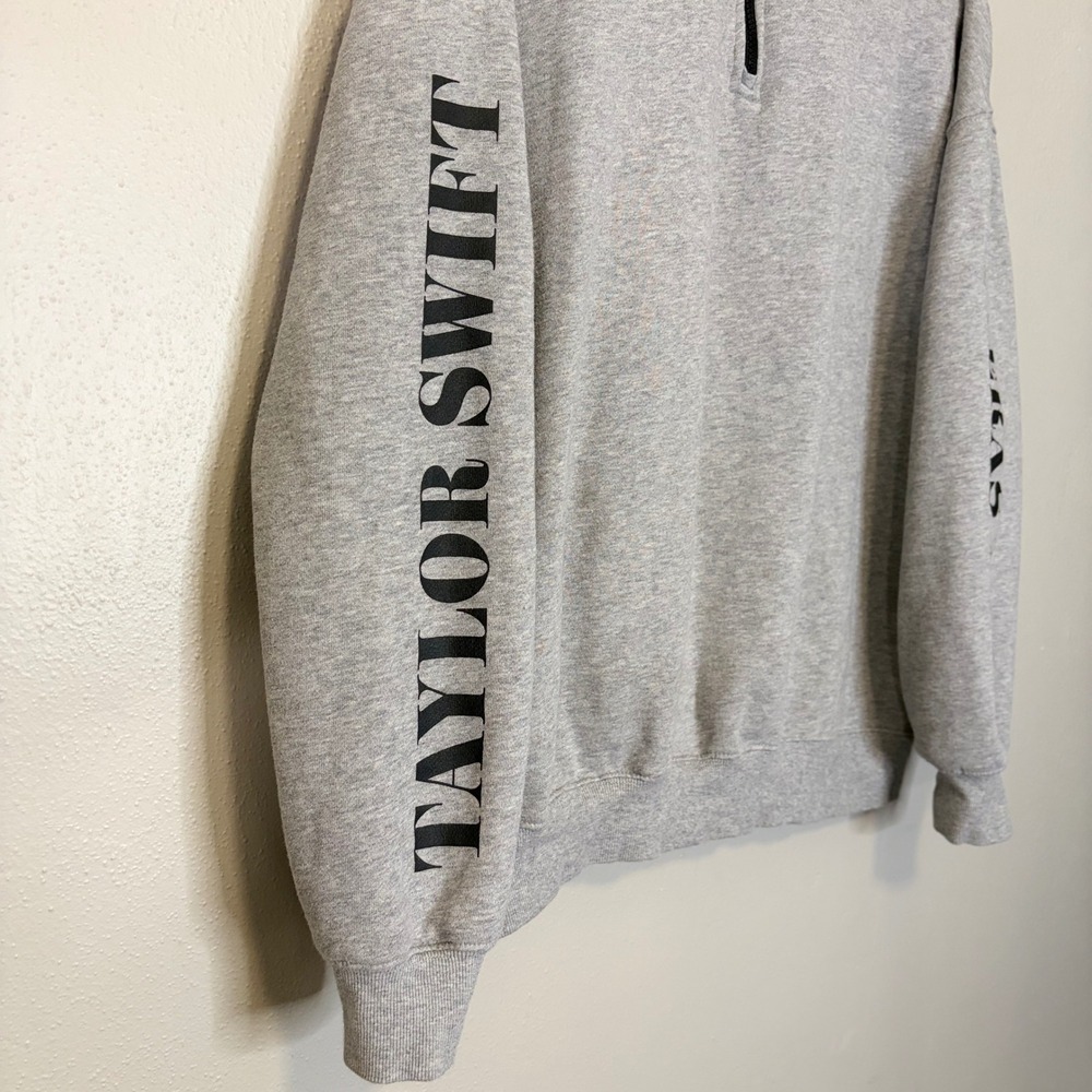 Taylor Swift The Eras Tour Quarter Zip Sweatshirt Heather Gray Graphic Pullover - Picture 4 of 8